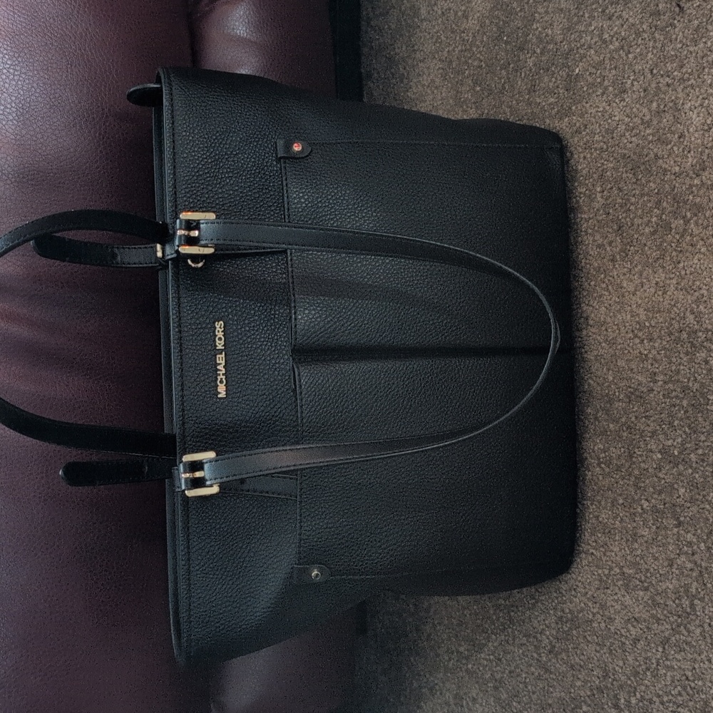 Michael Kors Black Tote with Gold Accents - Picture 16 of 16